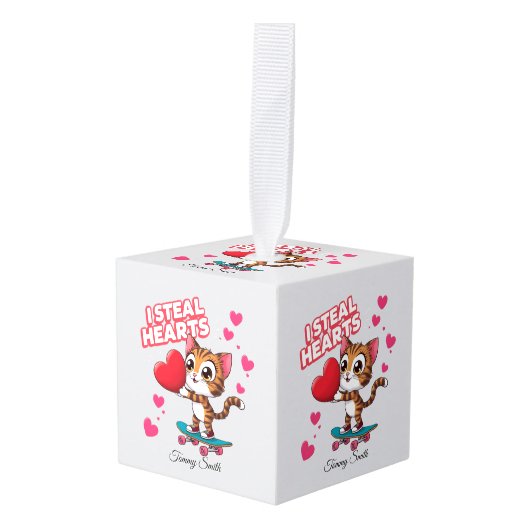 Moderne Schattigee Valentijn Ornamenten voor Vrien (Voorkant hoekig)