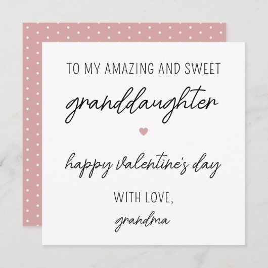 Moderne Schattigee Valentijnsdag Kaart voor kleind (Voorkant / Achterkant)