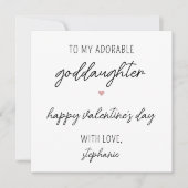 Moderne Schattigee Valentijnsdag Kaart voor peetdo (Voorkant)