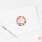 Moderne Schattigee Vivid Color Block Pensioen Dank Ronde Sticker (Envelop)