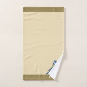 Moderne Schattigee vogel op licht beige Bad Handdoek (Handdoek)