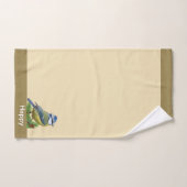 Moderne Schattigee vogel op licht beige Bad Handdoek (Handdoek)