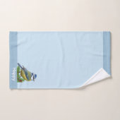 Moderne Schattigee vogel op lichtblauw Bad Handdoek (Handdoek)