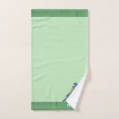 Moderne Schattigee vogel op lichtgroen Bad Handdoek (Handdoek)