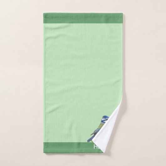 Moderne Schattigee vogel op lichtgroen Bad Handdoek (Handdoek)