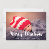 Moderne Schattigee vrolijke kerstfotokaart Feestdagenkaart (Voorkant)