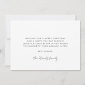 Moderne Schattigee vrolijke kerstfotokaart Feestdagenkaart (Achterkant)