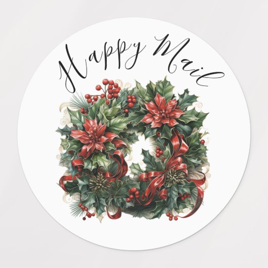 Moderne Schattigee Waterverf kerstkranswensen Labels (Design 2)