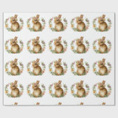 Moderne Schattigee Waterverf paashaas Cadeaupapier (Vlak)