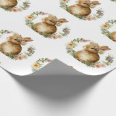 Moderne Schattigee Waterverf paashaas Cadeaupapier (Hoek)