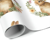 Moderne Schattigee Waterverf paashaas Cadeaupapier (Rol Hoek)