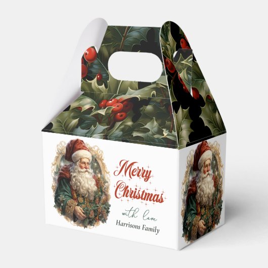 Moderne Schattigee Waterverf Retro Classic Sinterk Bedankdoosjes (Achterkant)