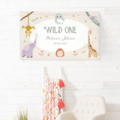 Moderne Schattigee Wild One Safari Dieren 1e Verja Spandoek (Insitu)