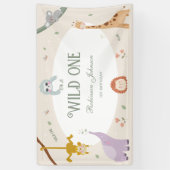 Moderne Schattigee Wild One Safari Dieren 1e Verja Spandoek (Verticaal)