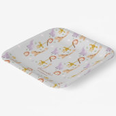 Moderne Schattigee Wild One Safari Dieren Verjaard Papieren Bordje (Gebogen)