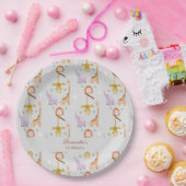 Moderne Schattigee Wild One Safari Dieren Verjaard Papieren Bordje (Feest)