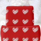 Moderne Schattigee witte rode harten Elegante roma Cadeaupapier