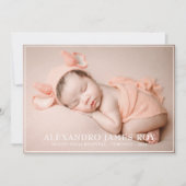 Moderne Schattigeste Hallo Baby Peach Welkom Aankondiging (Voorkant)