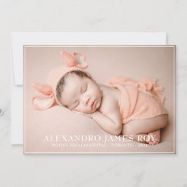 Moderne Schattigeste Hallo Baby Peach Welkom Aankondiging