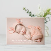 Moderne Schattigeste Hallo Baby Peach Welkom Aankondiging (Staand voorkant)