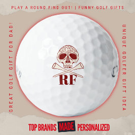 Moderne Schedel en Kruis T-shirts met Geborduurde Golfballen