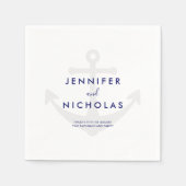 Moderne scheepsanker bruiloft servet (Voorkant)