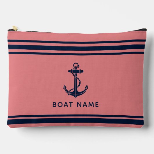 Moderne scheepsanker en naam op maat etui (Voorkant)