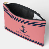 Moderne scheepsanker en naam op maat etui (Open)