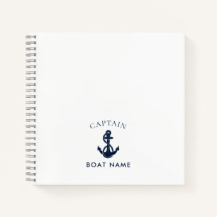 Moderne scheepsanker kapitein notitieboek