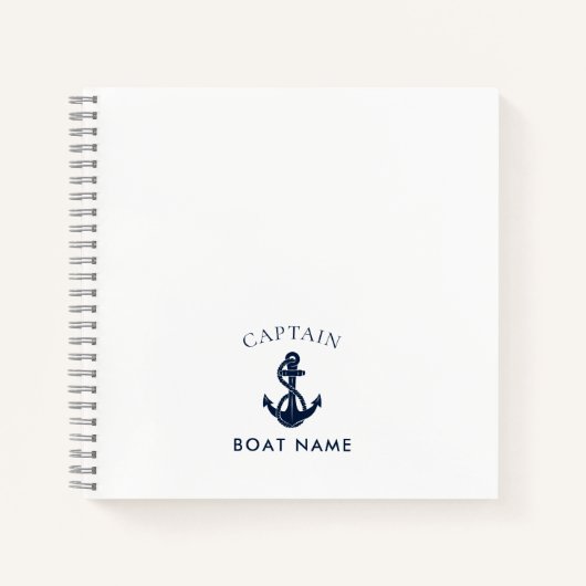 Moderne scheepsanker kapitein notitieboek (Voorkant)