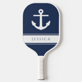 Moderne scheepsanker marineblauw pickleball paddle