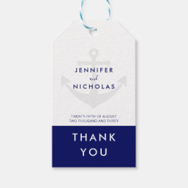 Moderne Scheepsanker Trouw Dankjewel Cadeaulabel