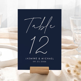 Moderne scheepsmarine huwelijks tafel nummmerkaart