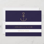 Moderne scheepsstrepen trouw dank je wel bedankkaart (Achterkant)