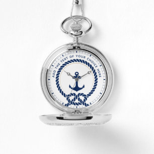 Moderne scheepstouw & anker aangepaste tekst zakje horloge