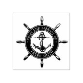 Moderne scheepswiel bibliotheek anker boek rubberstempel (Afrduk)