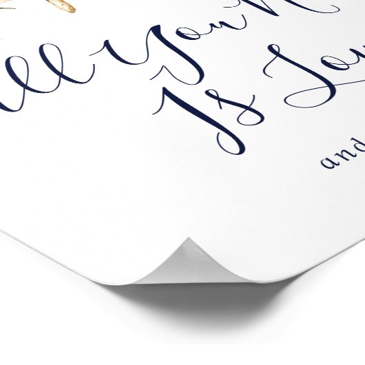 Moderne Scheepvaart | Bloemig Huwelijk Cupcake Bor Poster (Hoek)