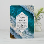 Moderne scheepvaartgolven Folie Folie Uitnodiging (Staand Voorkant)