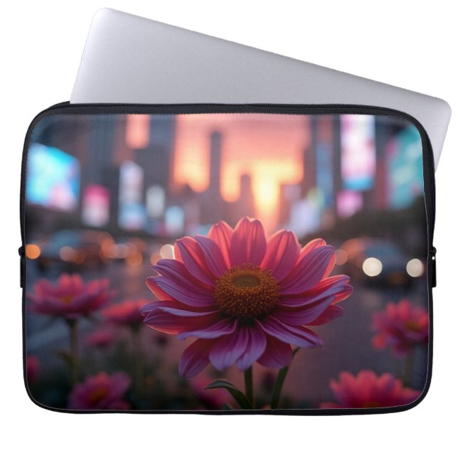 Moderne Schemer Madeliefjes 13' Laptop Sleeve (Voorkant)