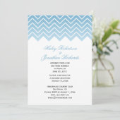 Moderne schemerblauwe ombre chevron zigzag na de b kaart (Staand voorkant)
