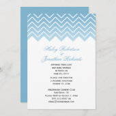 Moderne schemering blauwe ombré chevron zigzag na  kaart (Voorkant / Achterkant)