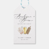 Moderne Scherpe Zijn & Haar Calligrafie BBQ & Brou Cadeaulabel (Voorkant)