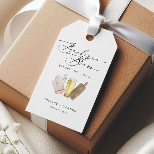 Moderne Scherpe Zijn & Haar Calligrafie BBQ & Brou Cadeaulabel