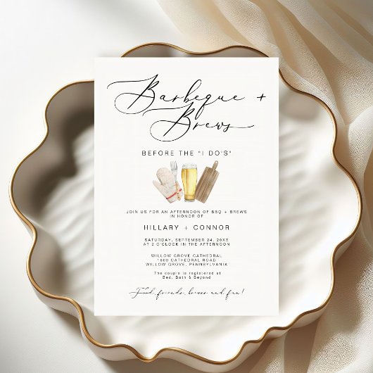 Moderne Scherpzijnige Zijn & Heren Calligrafie BBQ Kaart