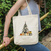 Moderne schetsmatige Waterverf kerstboom cadeaus Tote Bag