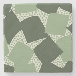 Moderne Schild: Abstract Geometrisch Vintage Sage Stenen Onderzetter