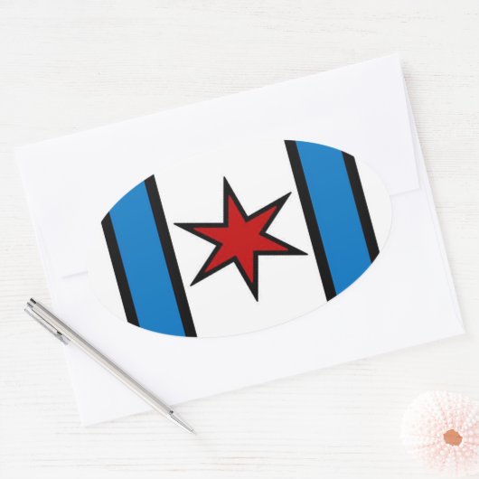 Moderne schild ovale sticker (Envelop)