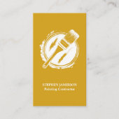 Moderne Schilder & Decorateur Geel en Wit  Visitekaartje (Voorkant)