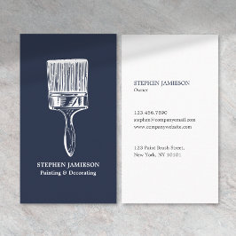 Moderne Schilder & Decorateur Navyblauw en Wit Visitekaartje