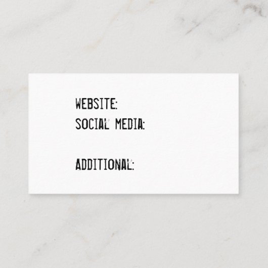 Moderne schilder visitekaartje (Achterkant)